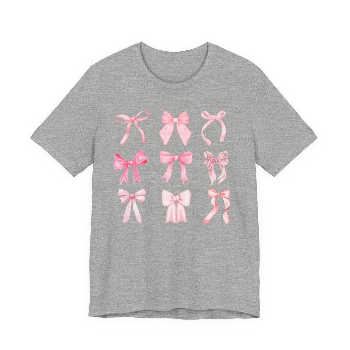 Pink Bow Pattern Tee Cute Girly Graphic T-Shirt