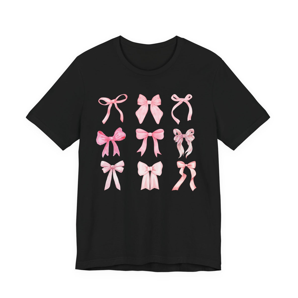 Pink Bow Pattern Tee Cute Girly Graphic T-Shirt