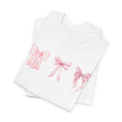 Pink Girly Bow T-Shirt Cute Bow Graphic Tee