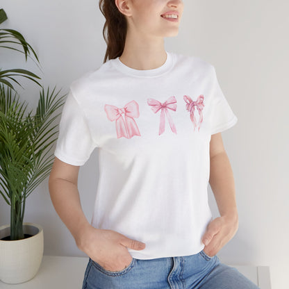 Pink Girly Bow T-Shirt Cute Bow Graphic Tee