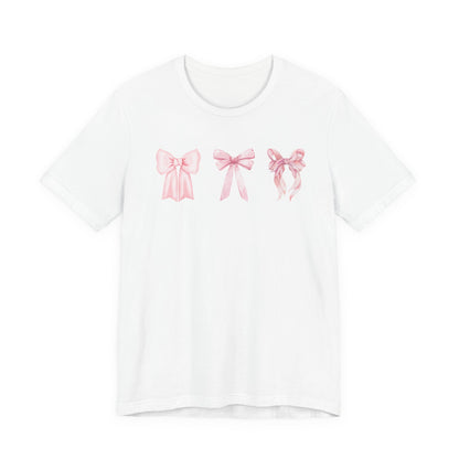 Pink Girly Bow T-Shirt Cute Bow Graphic Tee
