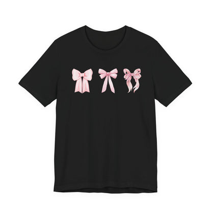 Pink Girly Bow T-Shirt Cute Bow Graphic Tee