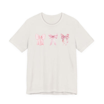 Pink Girly Bow T-Shirt Cute Bow Graphic Tee