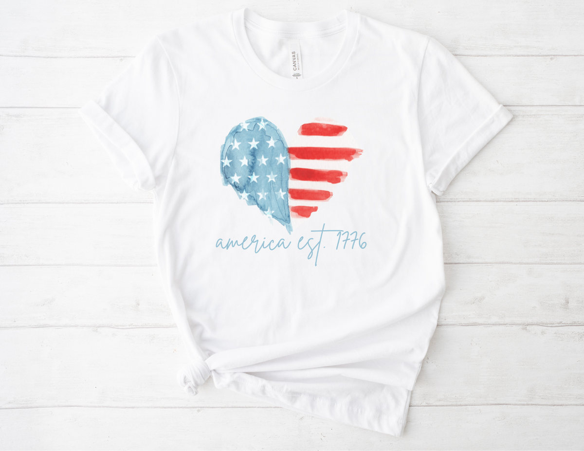 America Est. 1776 Heart Flag T-Shirt