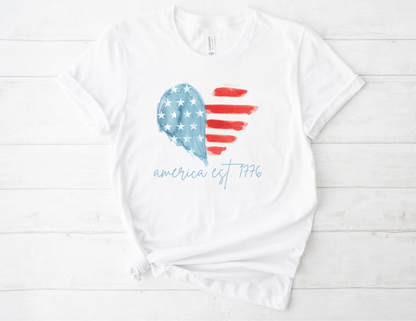 America Est. 1776 Heart Flag T-Shirt