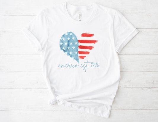 America Est. 1776 Heart Flag T-Shirt
