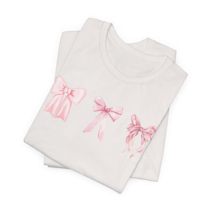Pink Girly Bow T-Shirt Cute Bow Graphic Tee