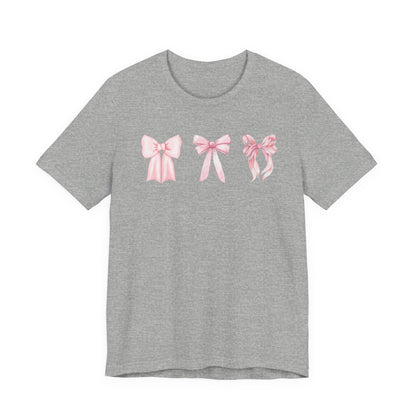 Pink Girly Bow T-Shirt Cute Bow Graphic Tee