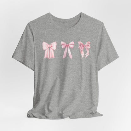 Pink Girly Bow T-Shirt Cute Bow Graphic Tee