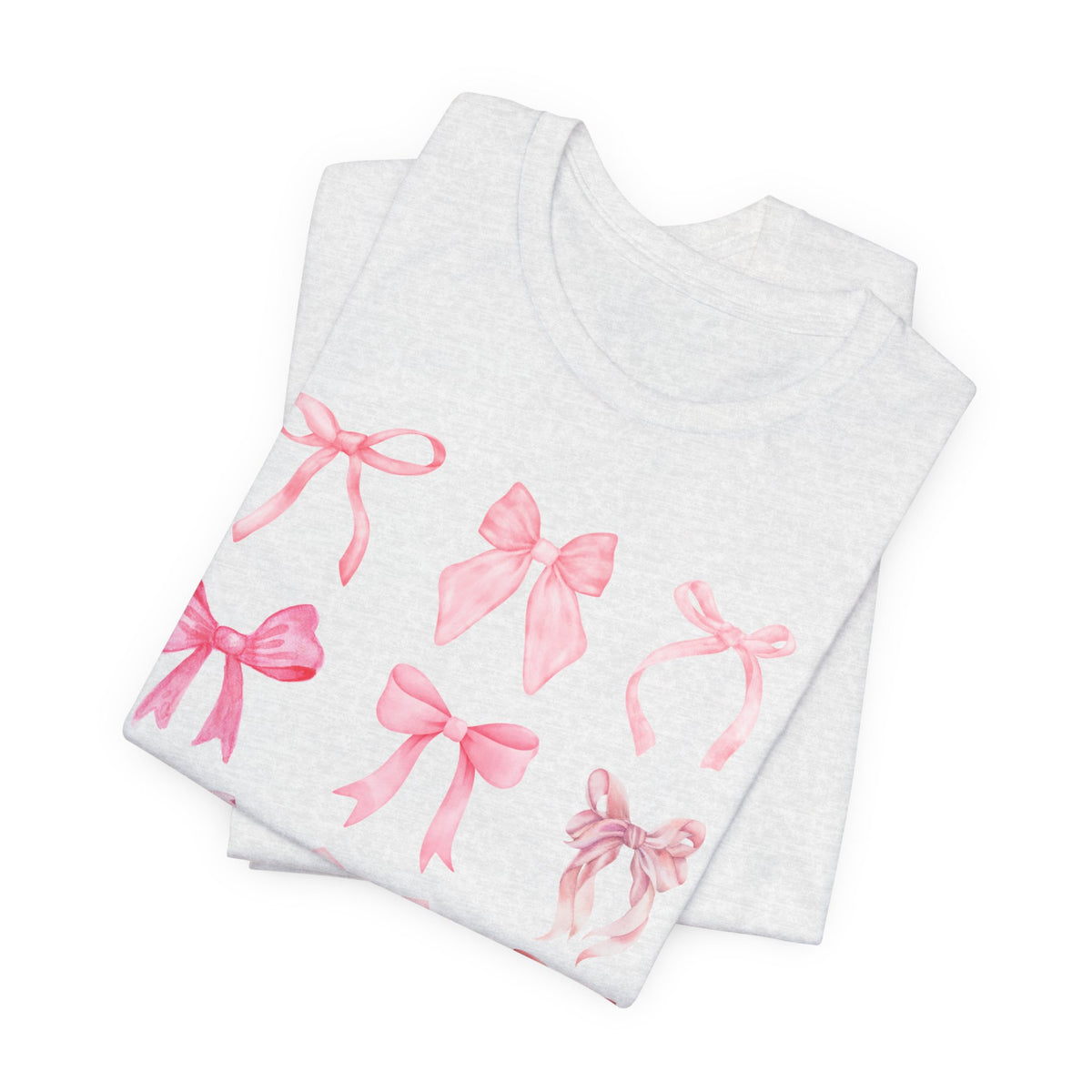 Pink Bow Pattern Tee Cute Girly Graphic T-Shirt