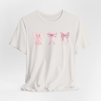 Pink Girly Bow T-Shirt Cute Bow Graphic Tee