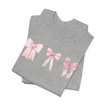 Pink Girly Bow T-Shirt Cute Bow Graphic Tee