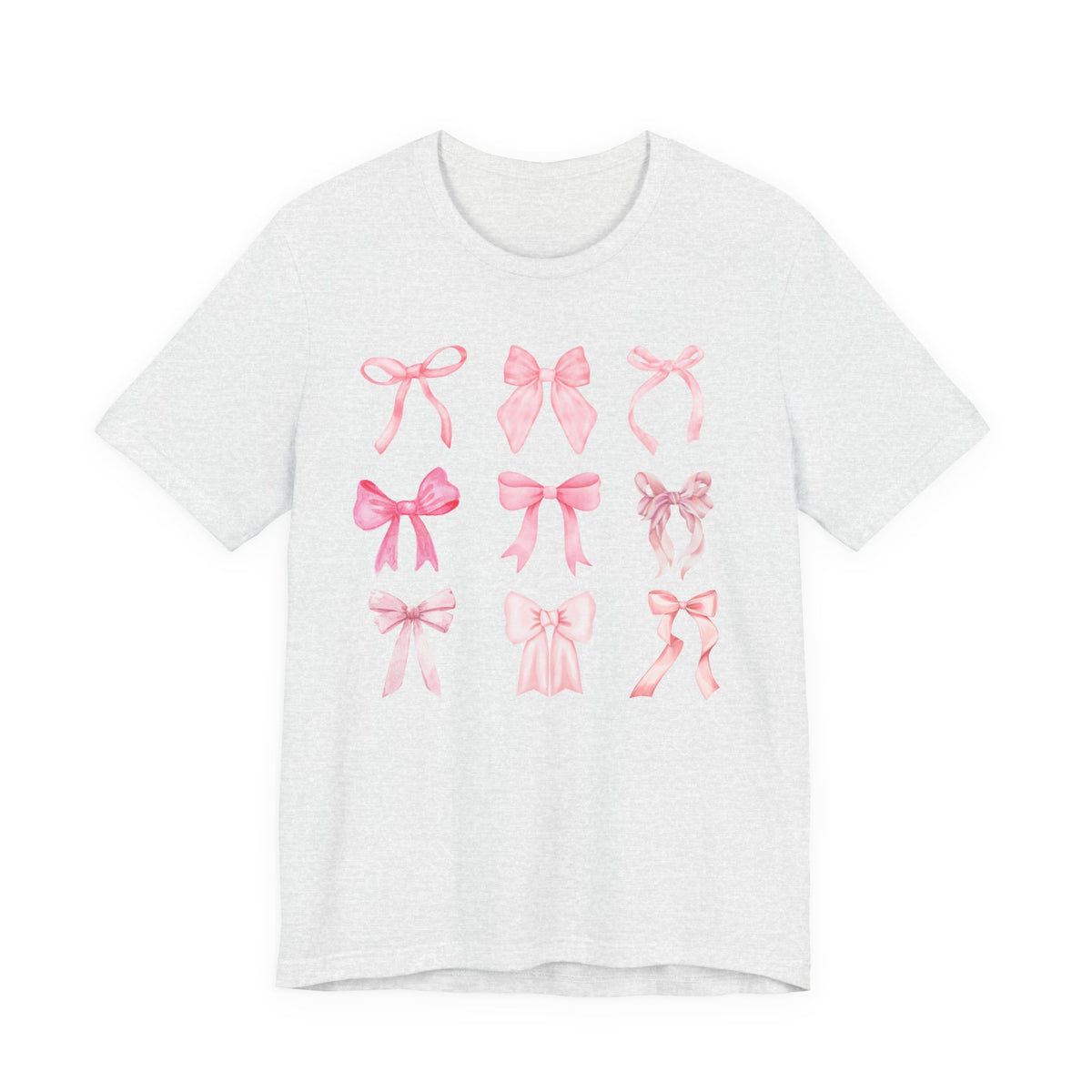 Pink Bow Pattern Tee Cute Girly Graphic T-Shirt