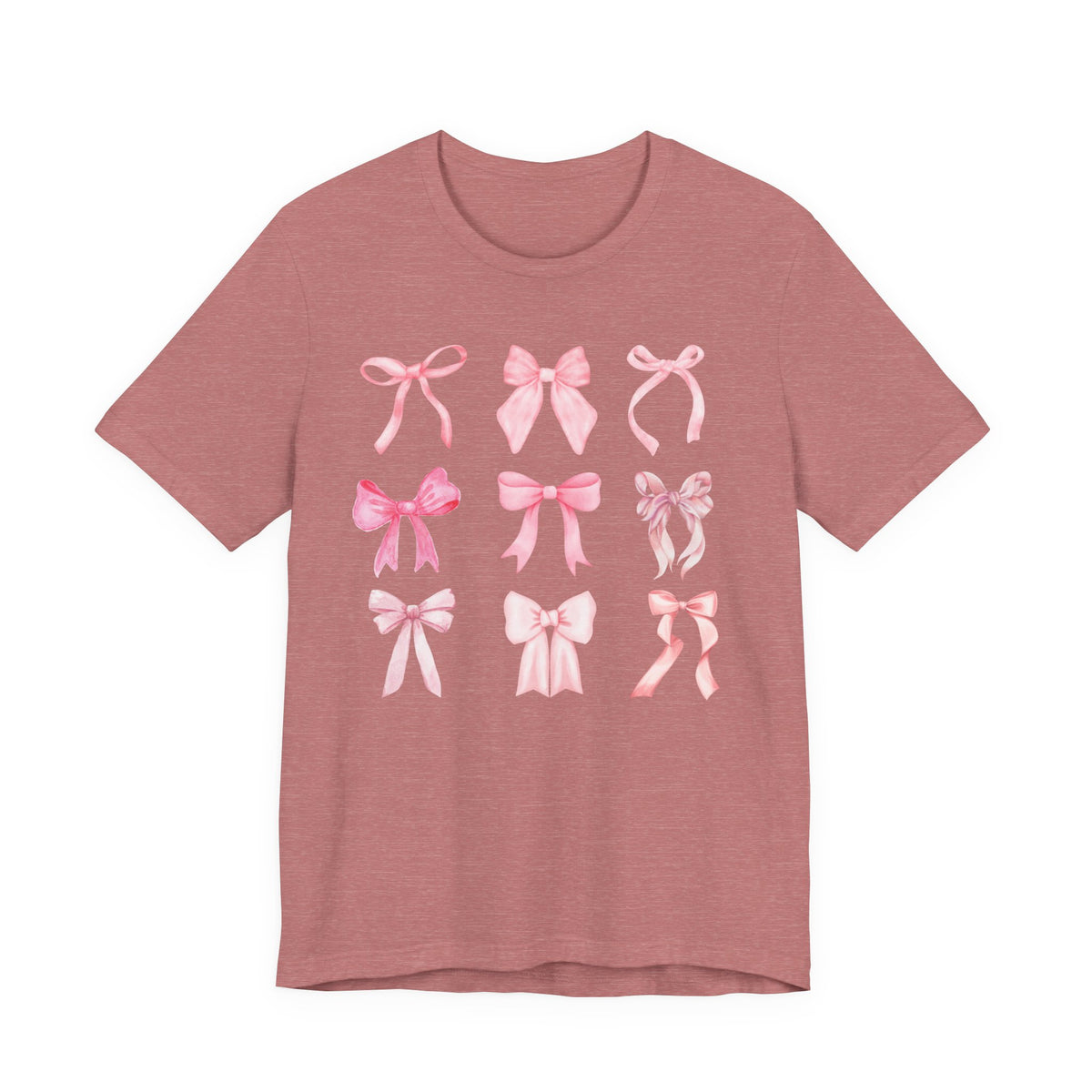 Pink Bow Pattern Tee Cute Girly Graphic T-Shirt